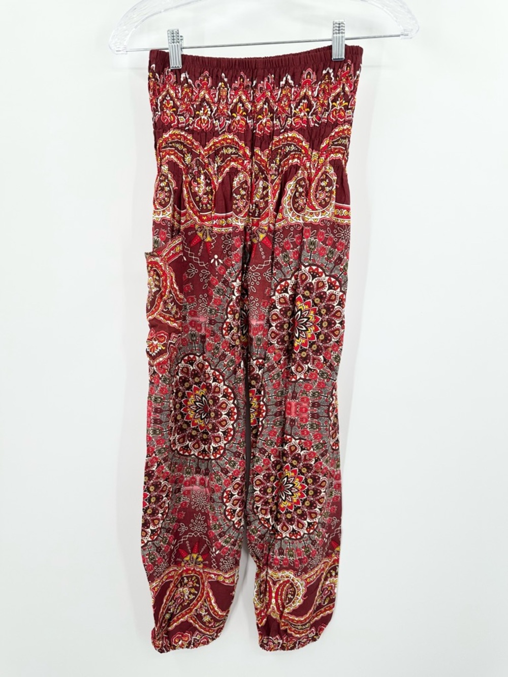 Earthbound Trading Co. Women's Burgundy Boho Jogger Pants Size Small
